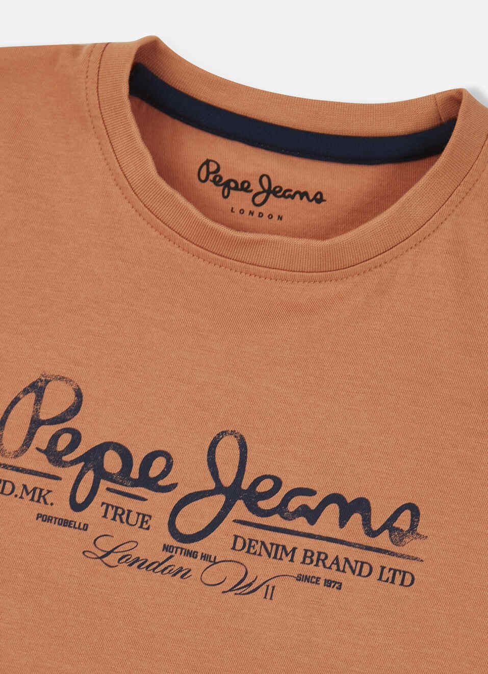 Boys Orange Back Print Short Sleeve T-shirt, , large image number 2