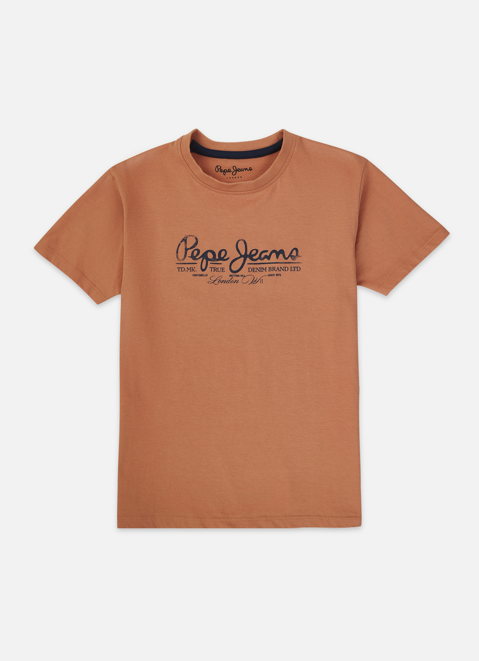 Boys Orange Back Print Short Sleeve T-shirt, , large image number 0