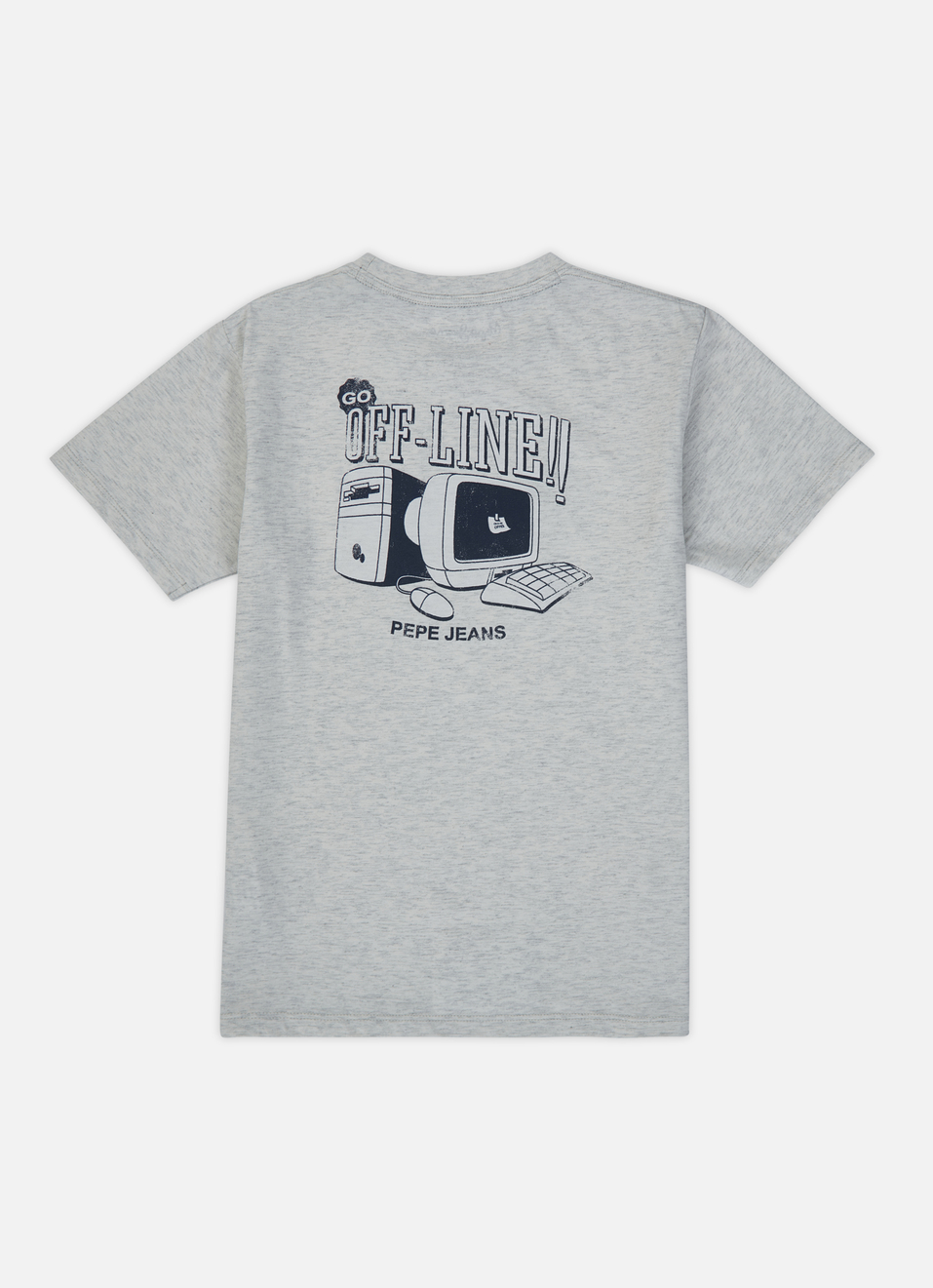 Boys White Back Print Short Sleeve T-shirt, , large image number 1