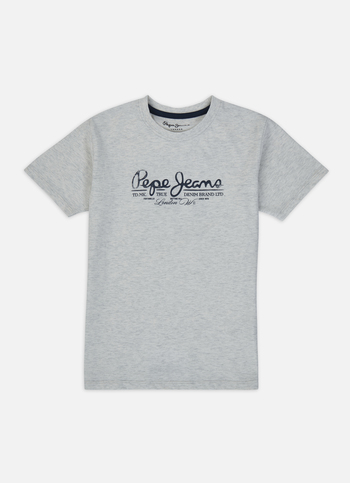 Boys White Back Print Short Sleeve T-shirt