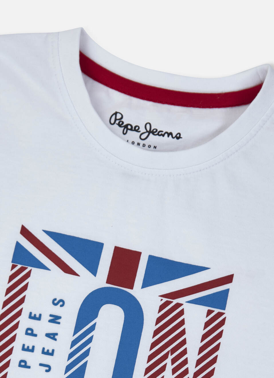 Boys White Union Jack Print Short Sleeve T-shirt, , large image number 2