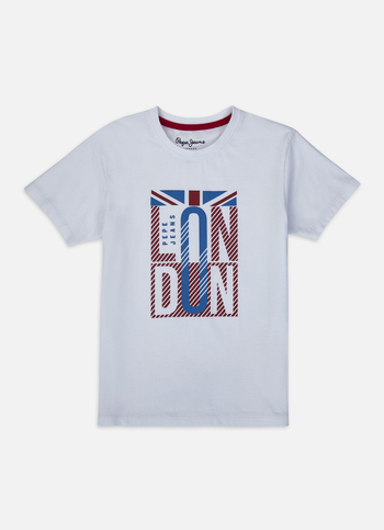 Boys White Union Jack Print Short Sleeve T-shirt