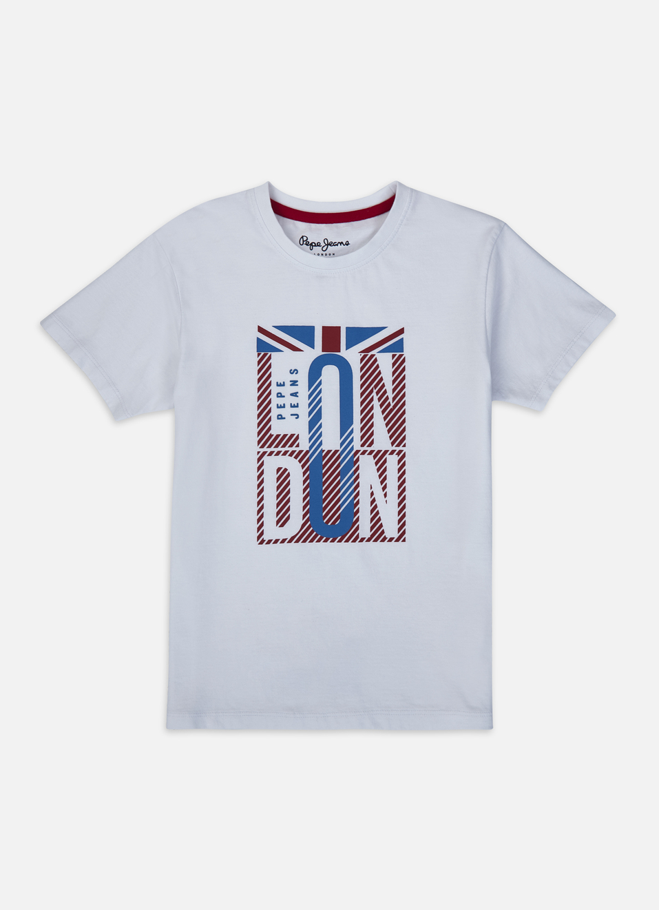 Boys White Union Jack Print Short Sleeve T-shirt, , large image number 0