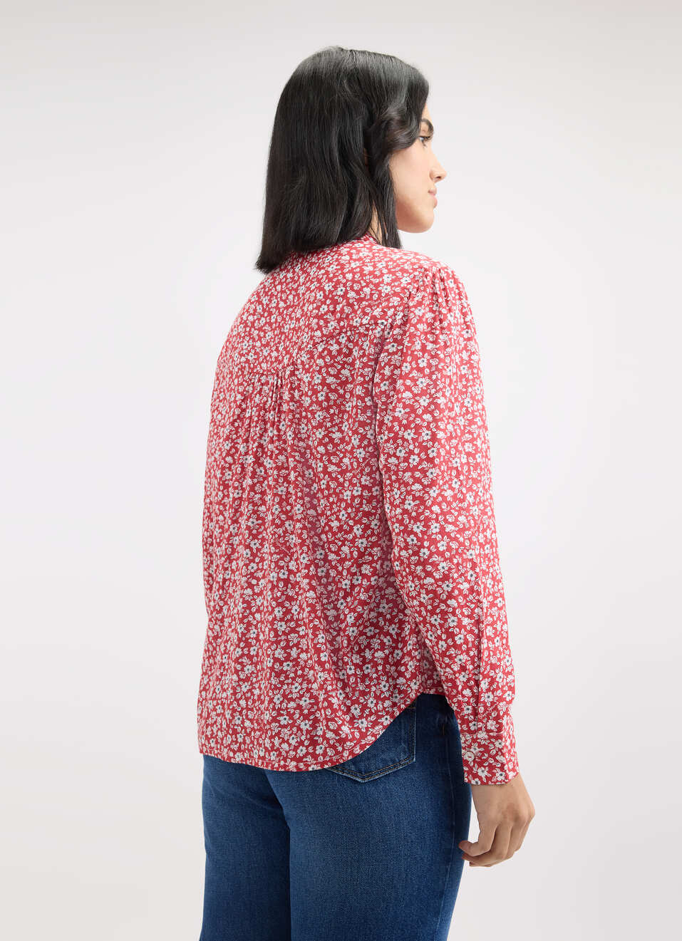 Women Red Floral Print Full Sleeve Shirt, , large image number 2