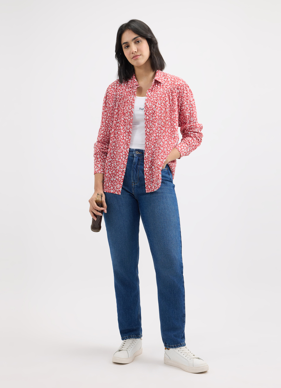 Women Red Floral Print Full Sleeve Shirt, , large image number 5