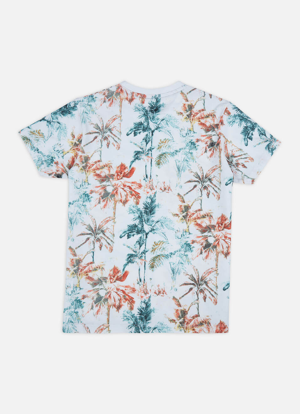 Boys Orange All Over Natural Print Short Sleeve T-shirt, , large image number 1