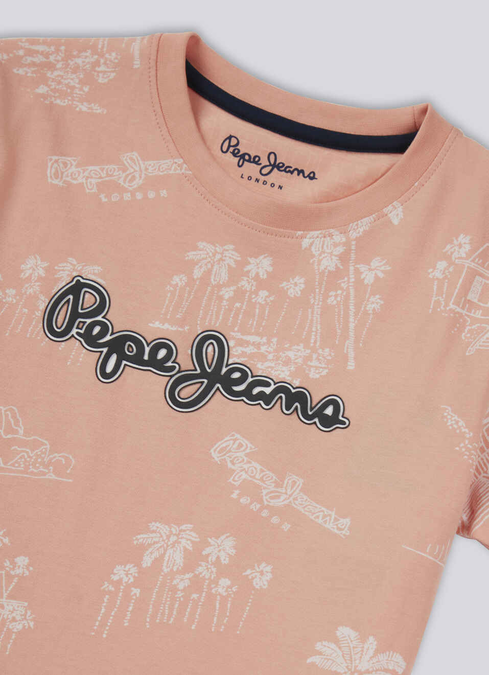 Boys Orange All Over Print Short Sleeve T-shirt, , large image number 2