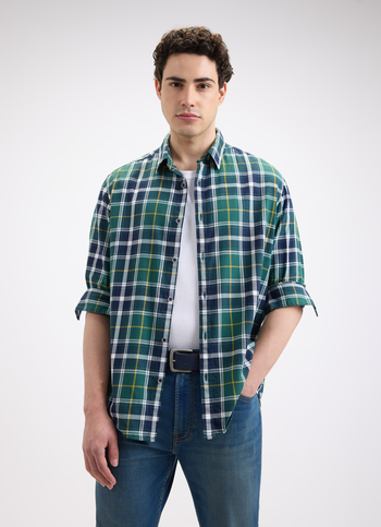 Men Green Check Full Sleeve Shirt