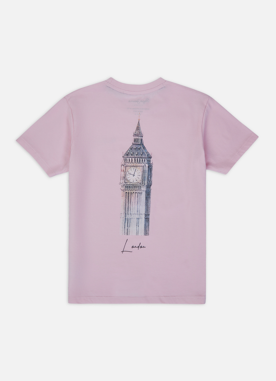Boys Pink Back Print Short Sleeve T-shirt, , large image number 1