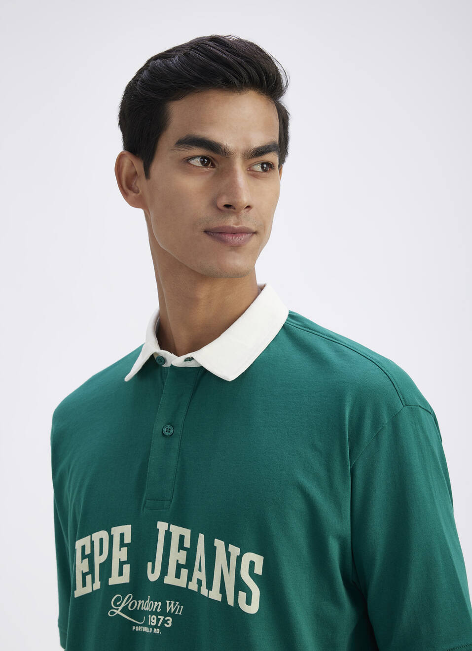 Men Green Varsity Short Sleeve Oversized Polo, , large image number 4