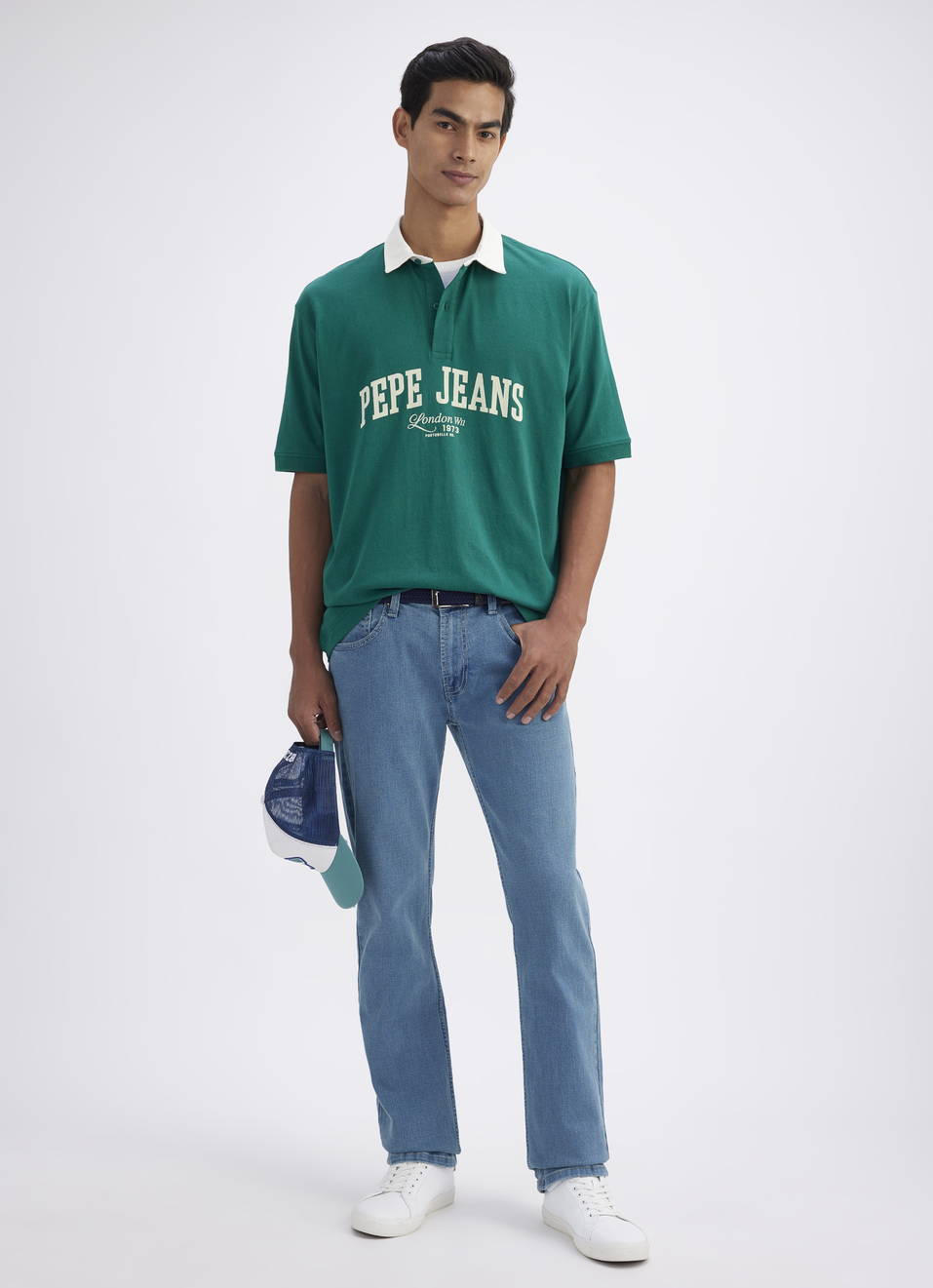 Men Green Varsity Short Sleeve Oversized Polo, , large image number 5