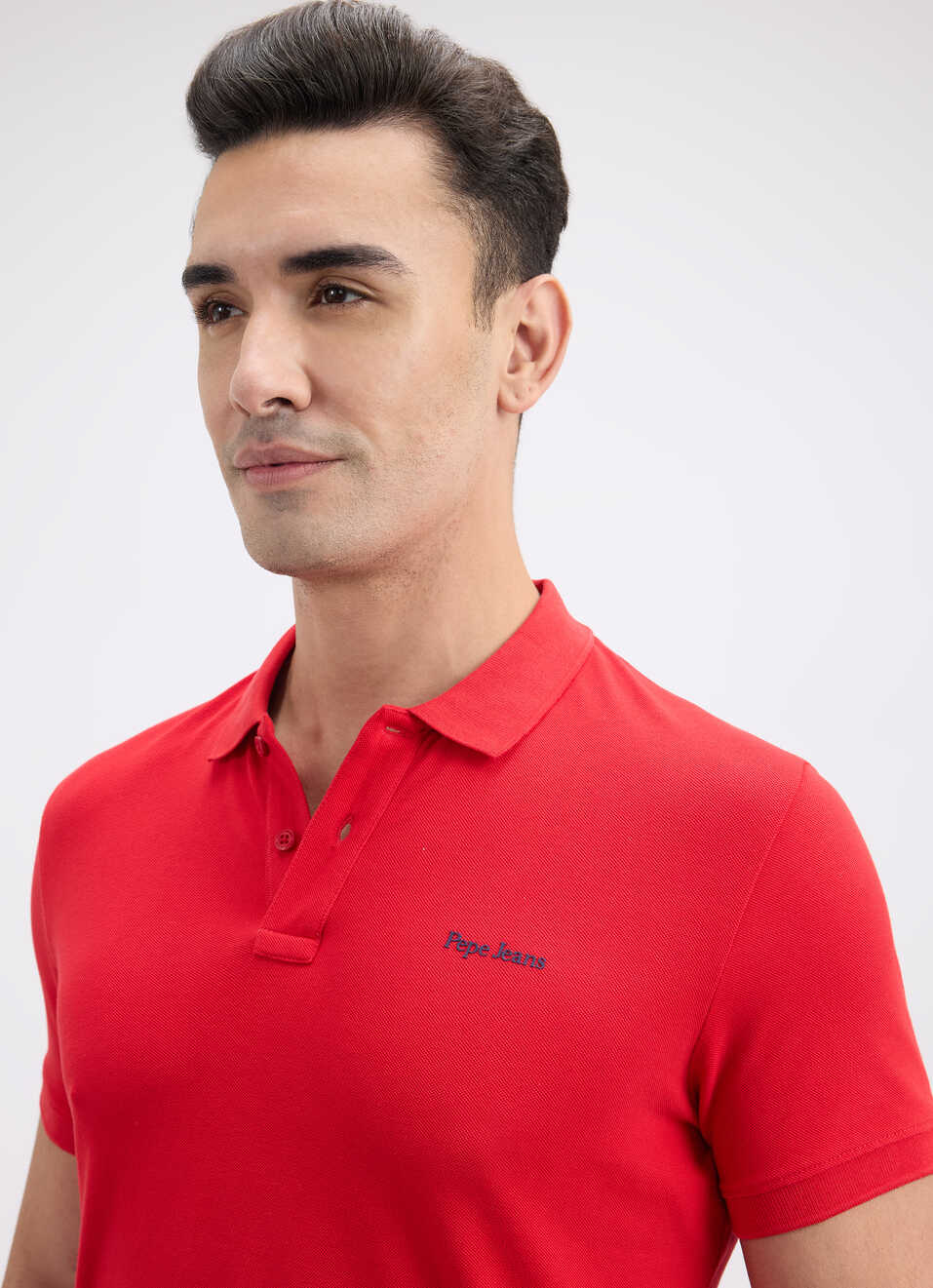 Men Red Back Print Short Sleeve Polo, , large image number 4