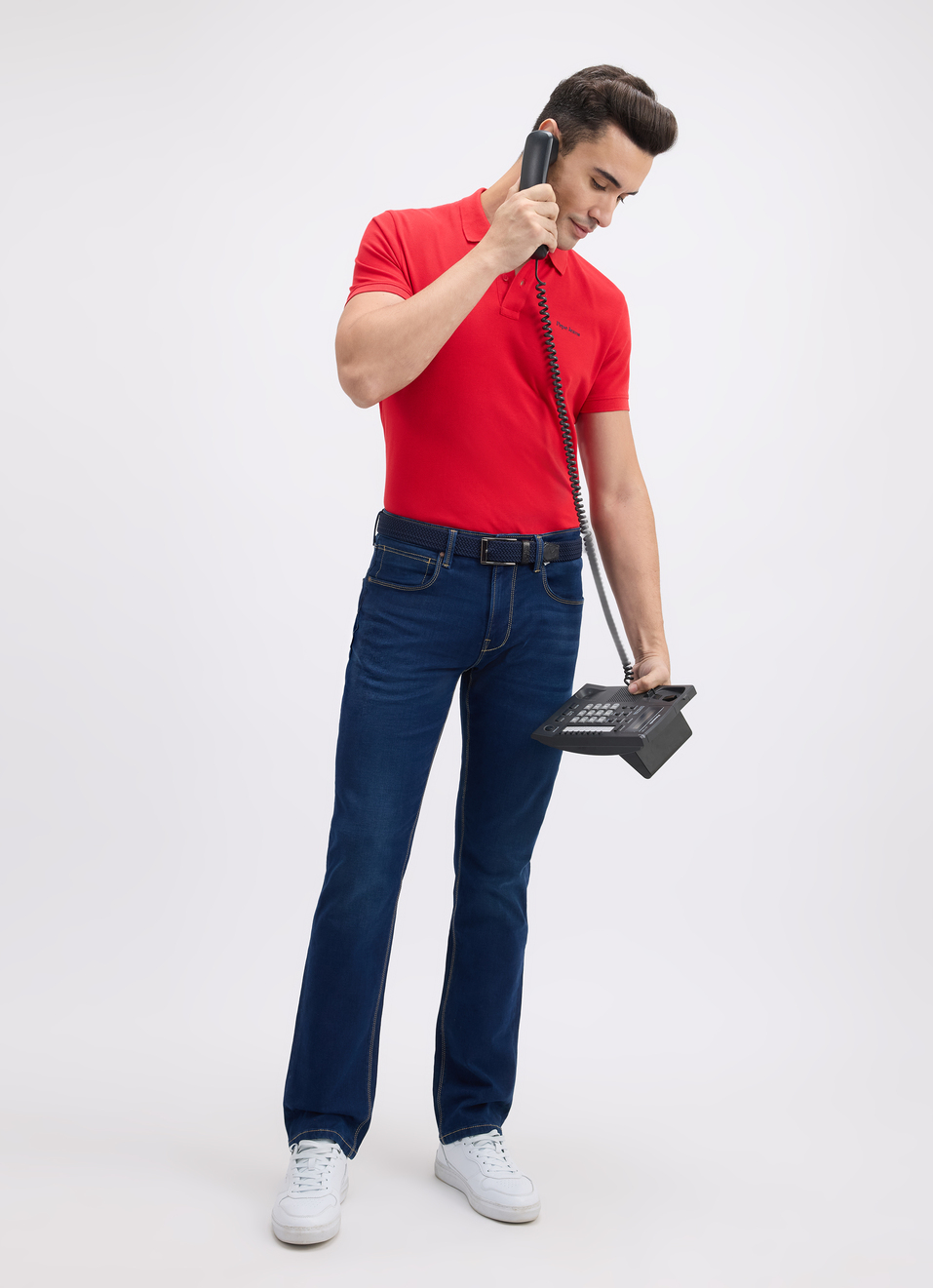 Men Red Back Print Short Sleeve Polo, , large image number 5