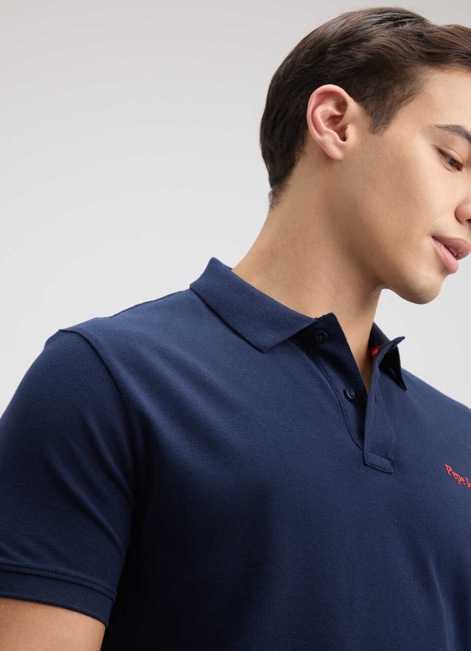 Men Navy Back Print Short Sleeve Polo, , large image number 4