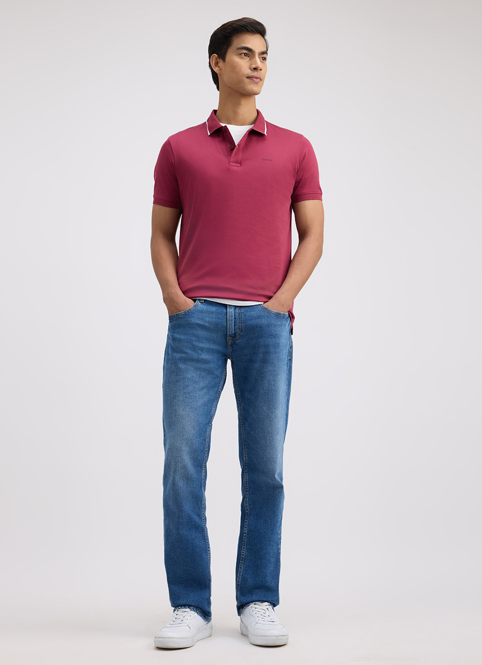 Men Burgundy Mercerised Short Sleeve Polo, , large image number 5