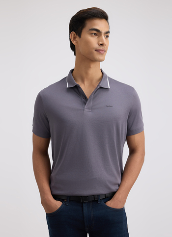 Men Grey  Mercerised Short Sleeve Polo