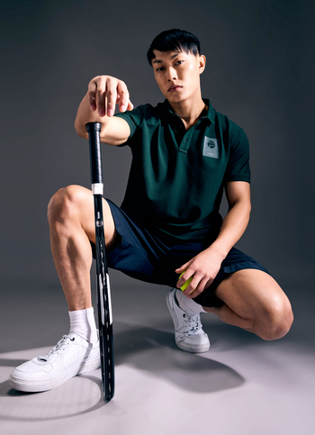 Men Green Ribbed Collar Short Sleeve Polo