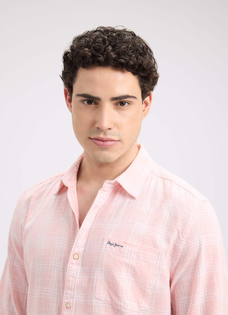 Men Peach Check Full Sleeve Shirt, , large image number 4