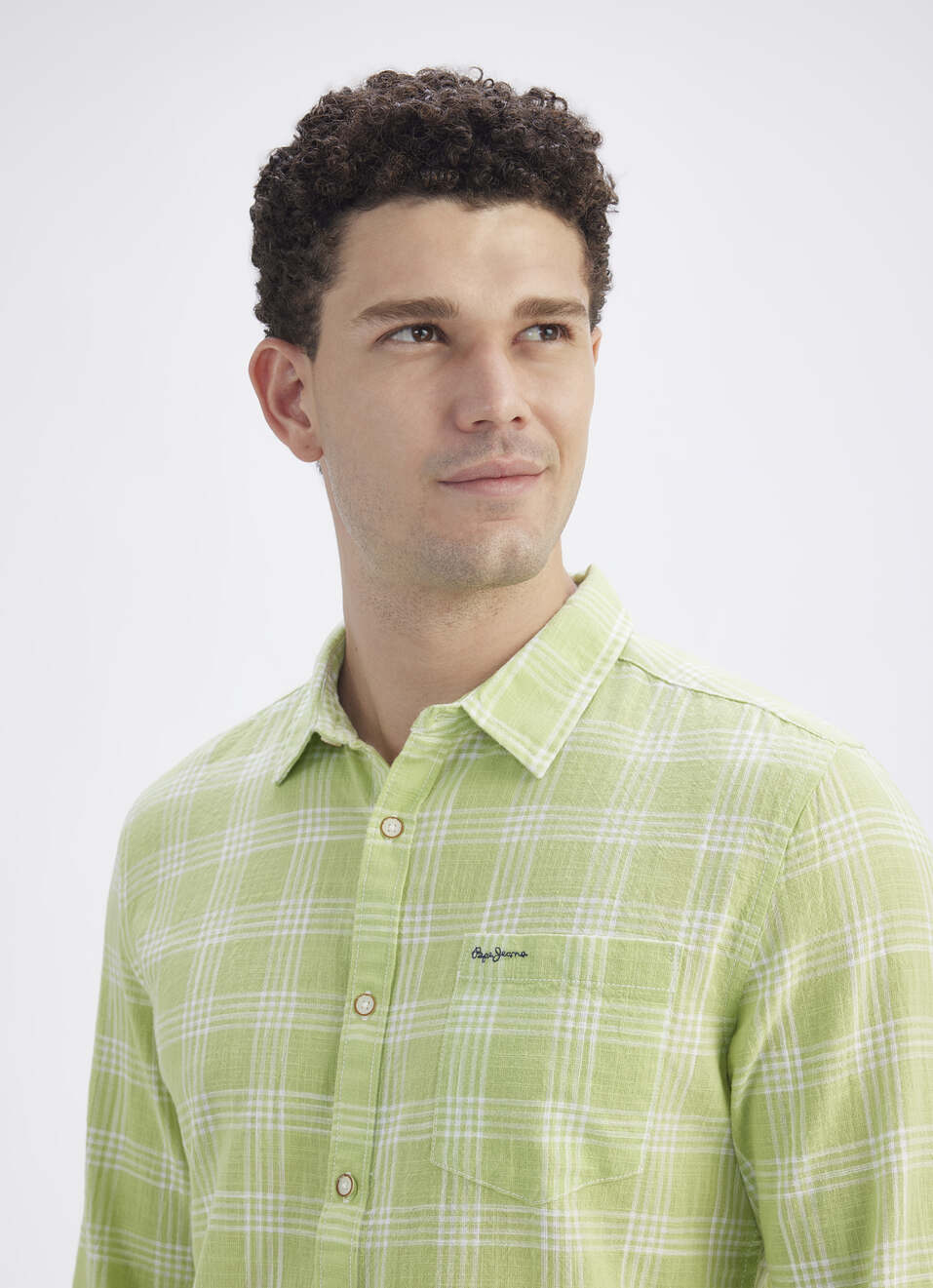 Men Peach Check Full Sleeve Shirt, , large image number 4