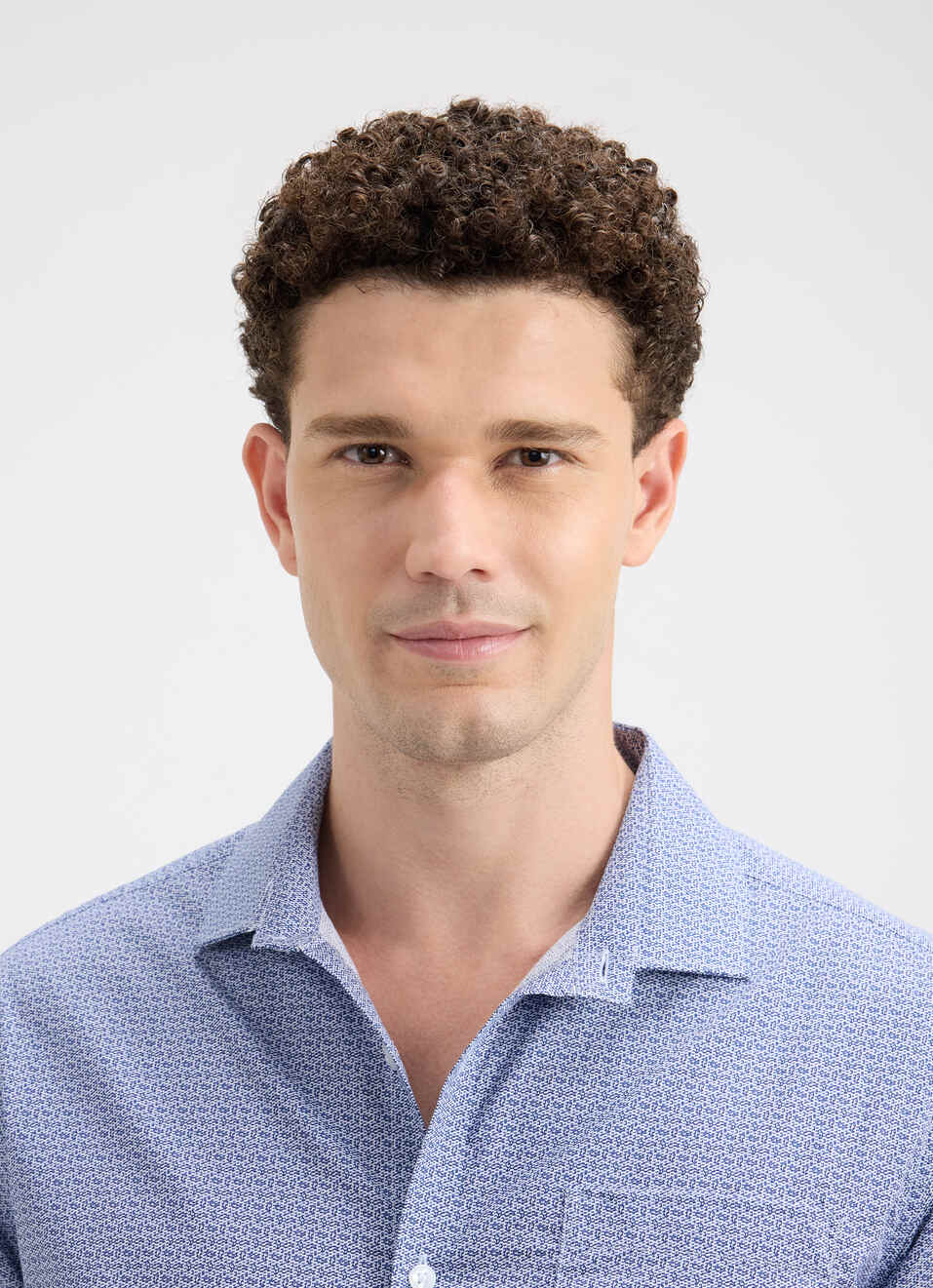 Men Blue Minimal Print Full Sleeve Shirt, , large image number 4