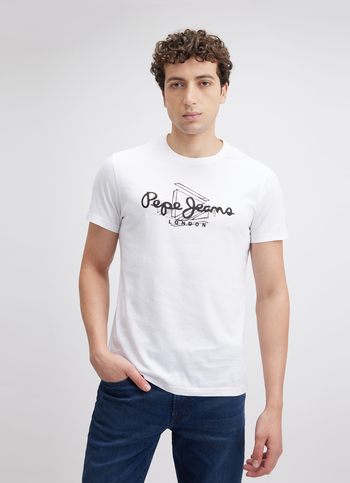 Men White Graphic Print Short Sleeve T-shirt