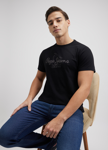 Men Black Graphic Print Short Sleeve T-shirt