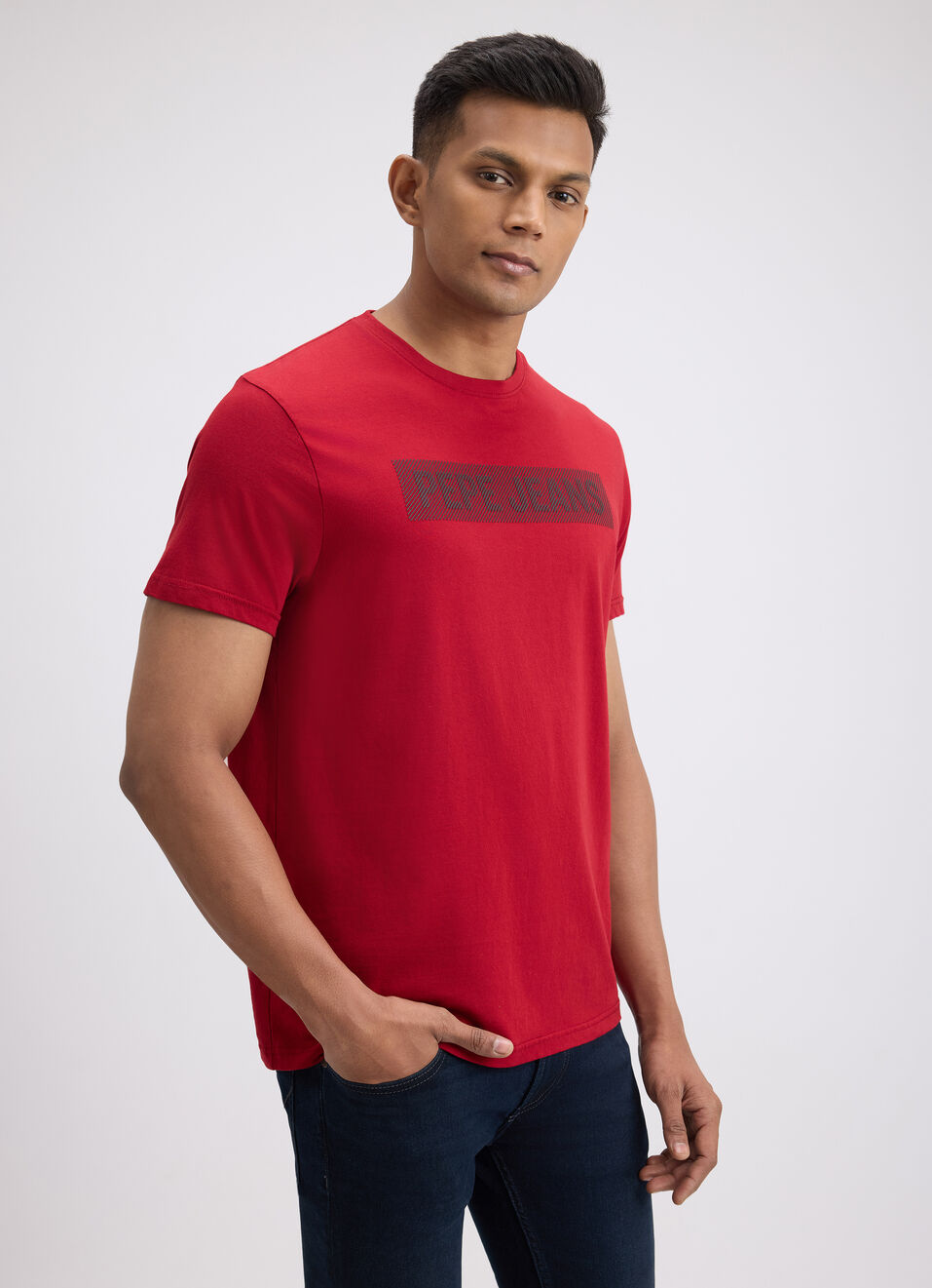 Men Red Graphic Print Short Sleeve T-shirt, , large image number 3