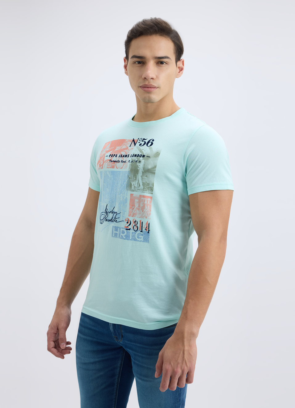 Men Green Photographic Print Short Sleeve T-shirt, , large image number 3