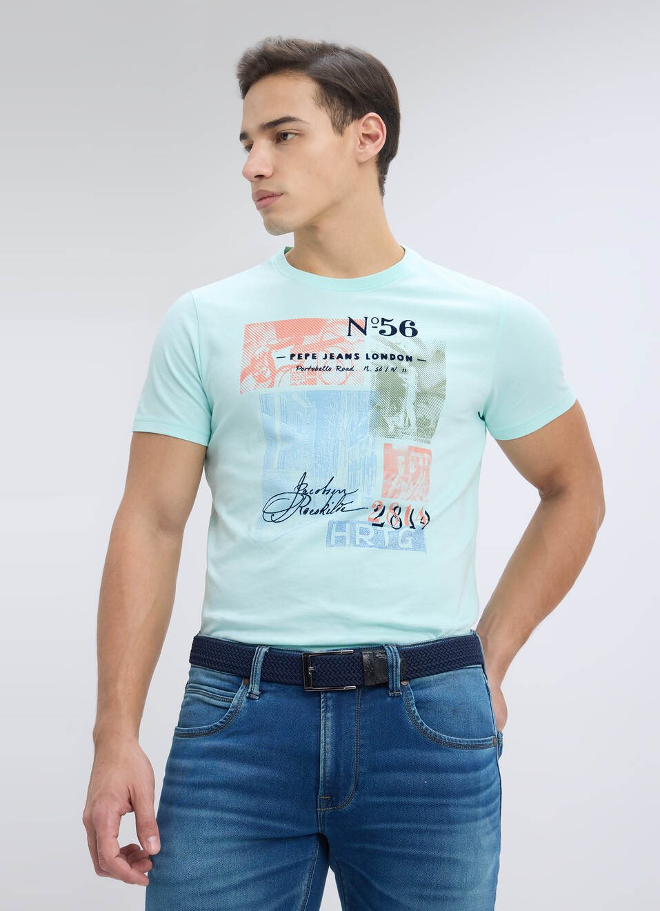 Men Green Photographic Print Short Sleeve T-shirt, , large image number 0