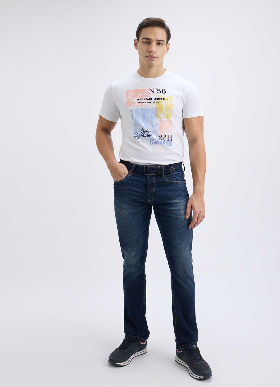 Men White Photographic Print Short Sleeve T-shirt, , large image number 5