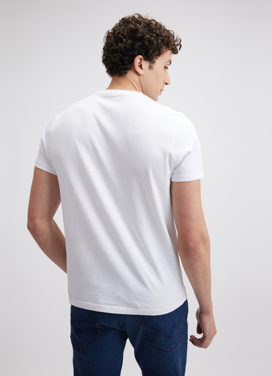 Men White Union Jack Print Short Sleeve T-shirt, , large image number 1