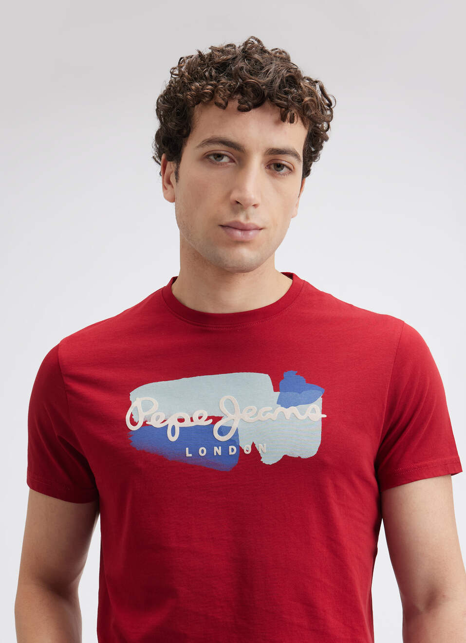 Men Red Graphic Print Short Sleeve T-shirt, , large image number 4