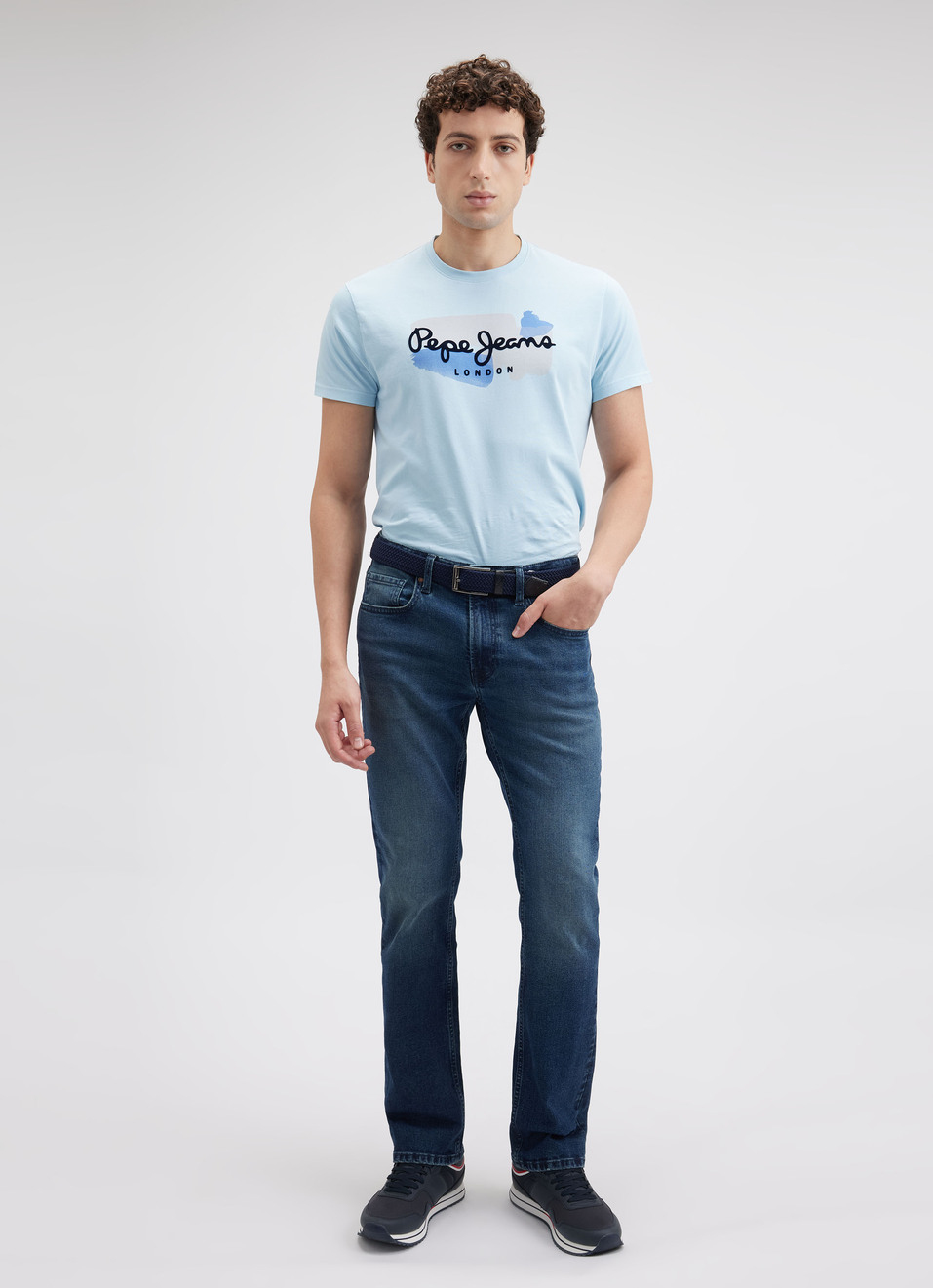 Men Blue Graphic Print Short Sleeve T-shirt, , large image number 4