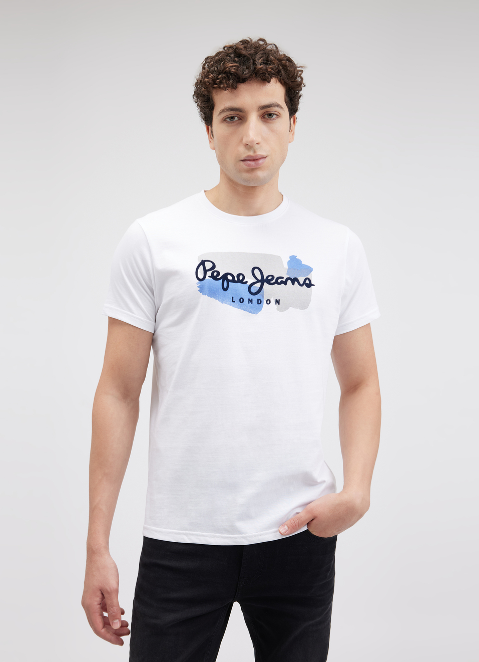 Men White Graphic Print Short Sleeve T-shirt, , large image number 1