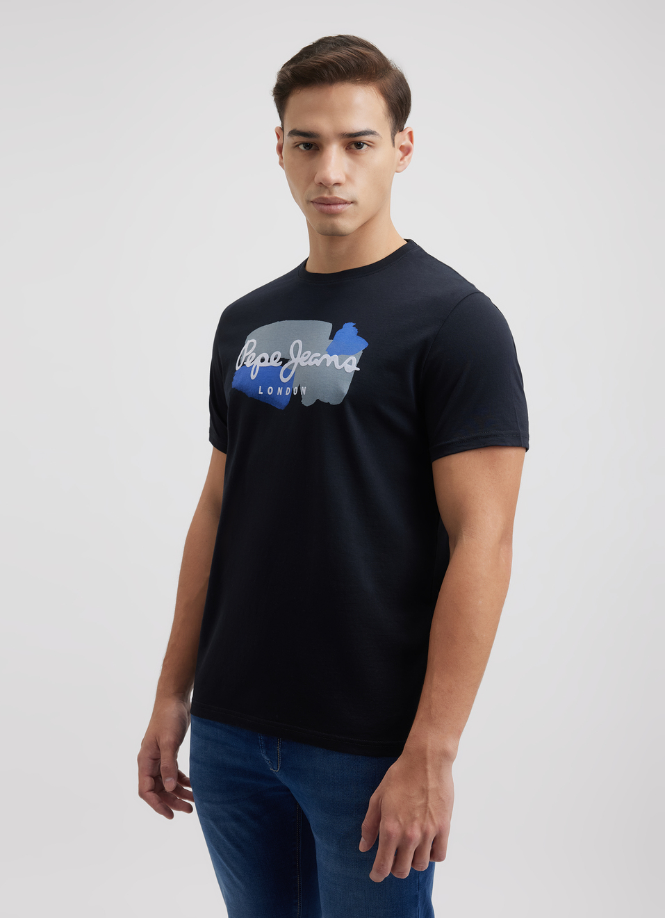 Men Black Graphic Print Short Sleeve T-shirt, , large image number 3