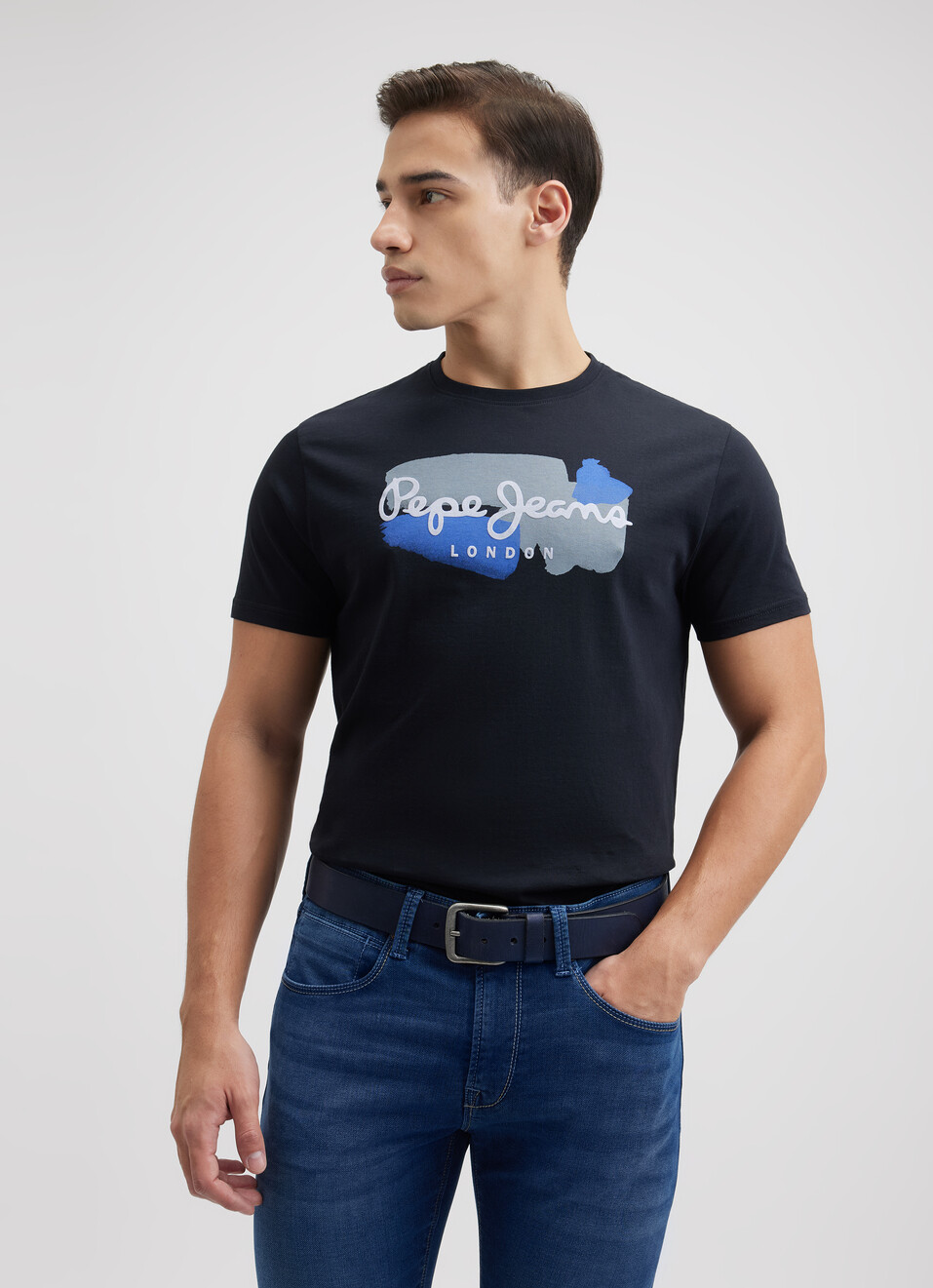 Men Black Graphic Print Short Sleeve T-shirt, , large image number 0