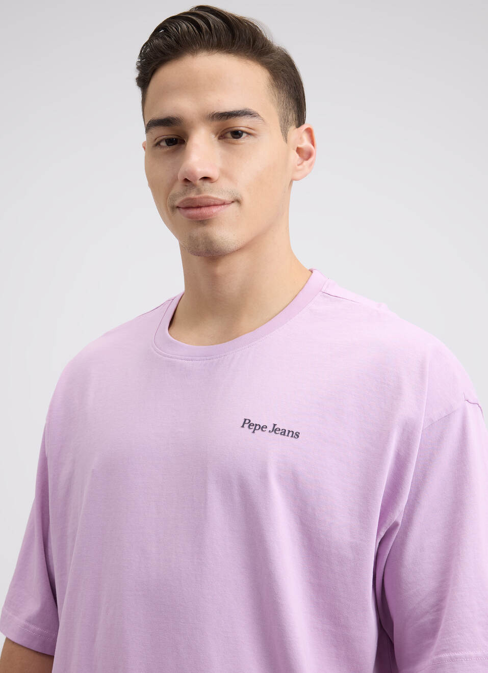 Men Purple Back Print Short Sleeve Oversized T-shirt, , large image number 4