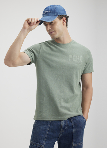 Men Green Embroidered Short Sleeve T-shirt