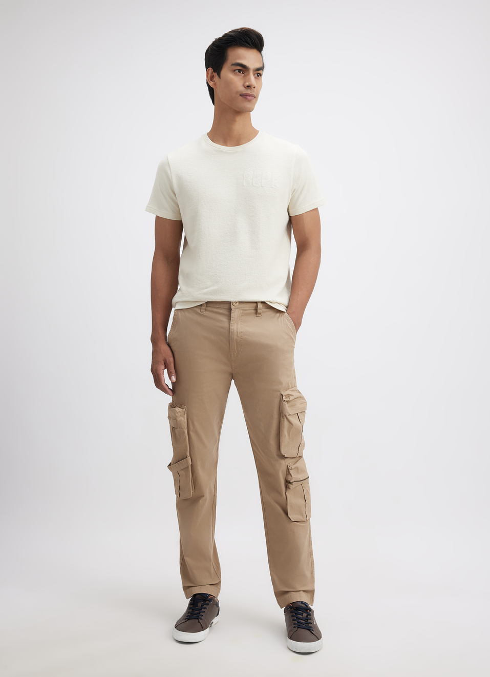 Men White Embroidered Short Sleeve T-shirt, , large image number 5