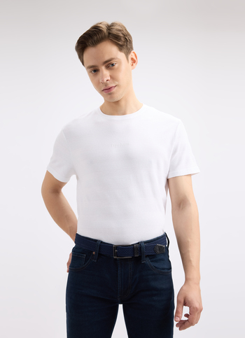 Men Ecru Stripe Short Sleeve T-shirt