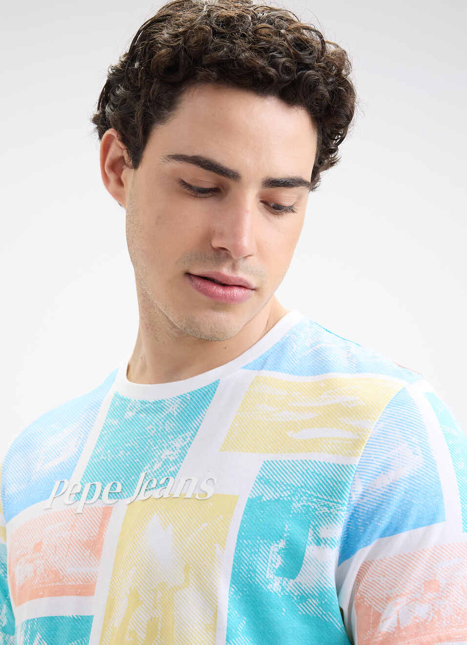 Men Blue Graphic Print Short Sleeve T-shirt, , large image number 4