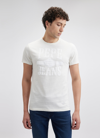 Men Off White Graphic Print Short Sleeve T-shirt