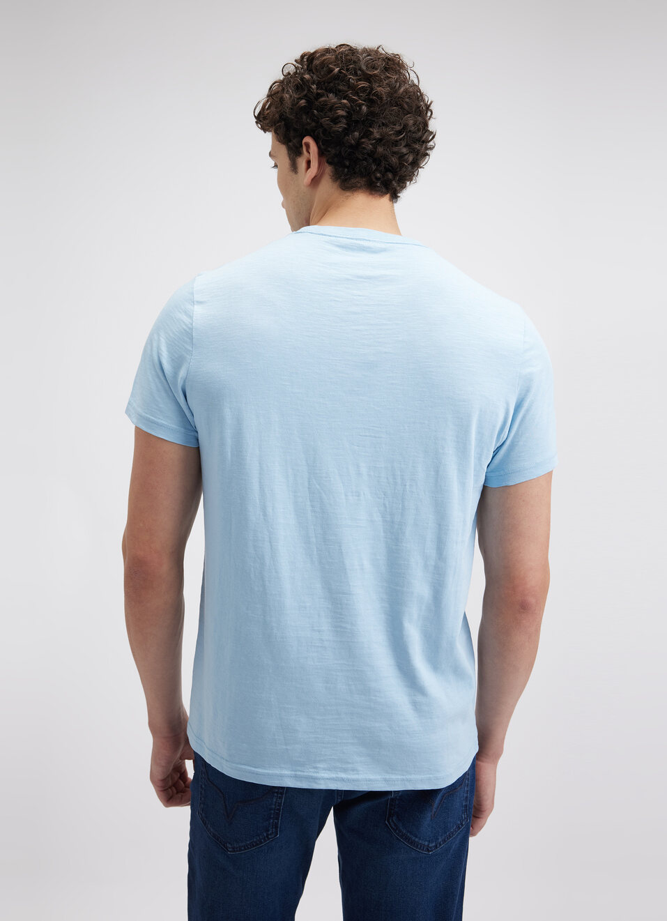 Men Blue Union Jack Print Short Sleeve T-shirt, , large image number 1