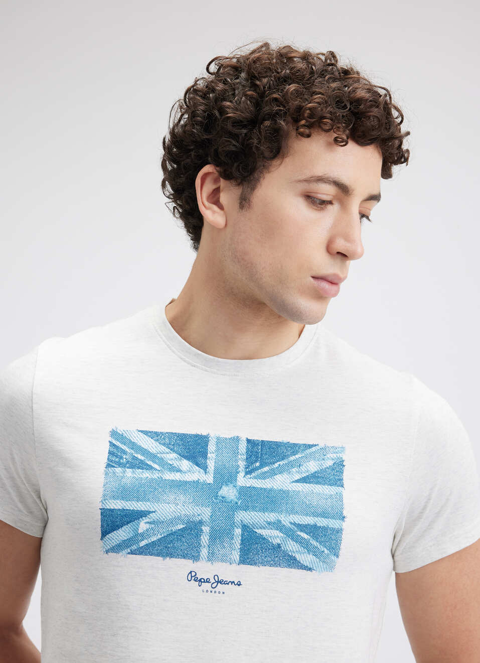 Men Ecru Union Jack Print Short Sleeve T-shirt, , large image number 4