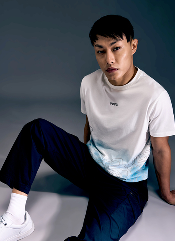 Men Ecru Tie And Dye Short Sleeve T-shirt