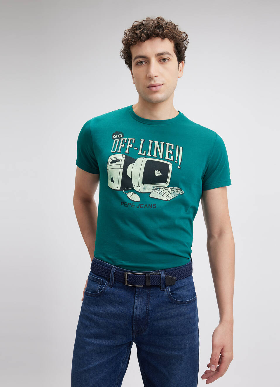 Men Green Graphic Print Short Sleeve T-shirt, , large image number 0