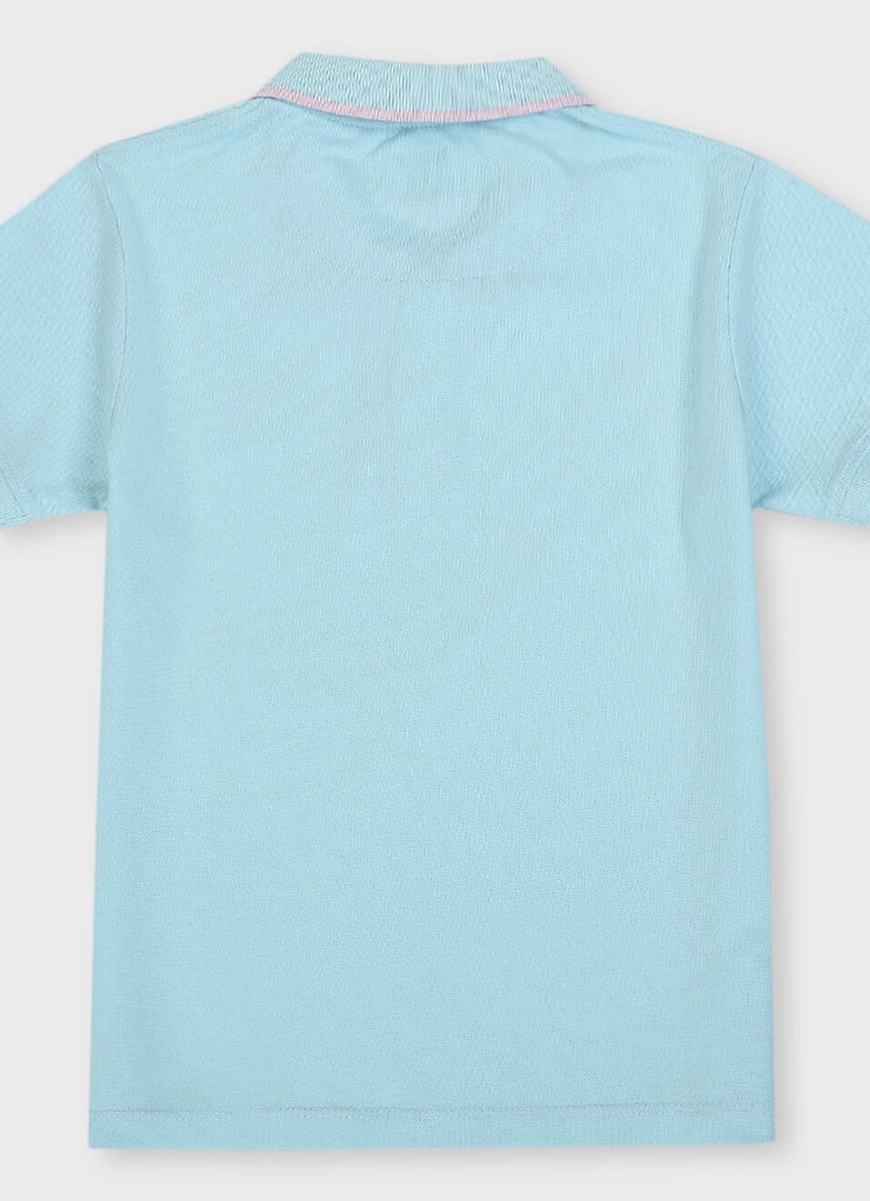 Boys Green Ribbed Collar Short Sleeve Polo, , large image number 1