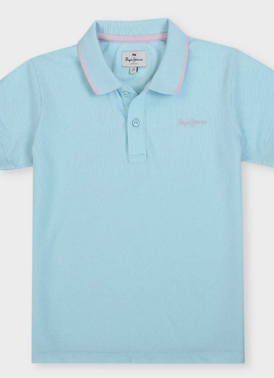 Boys Green Ribbed Collar Short Sleeve Polo, , large image number 0