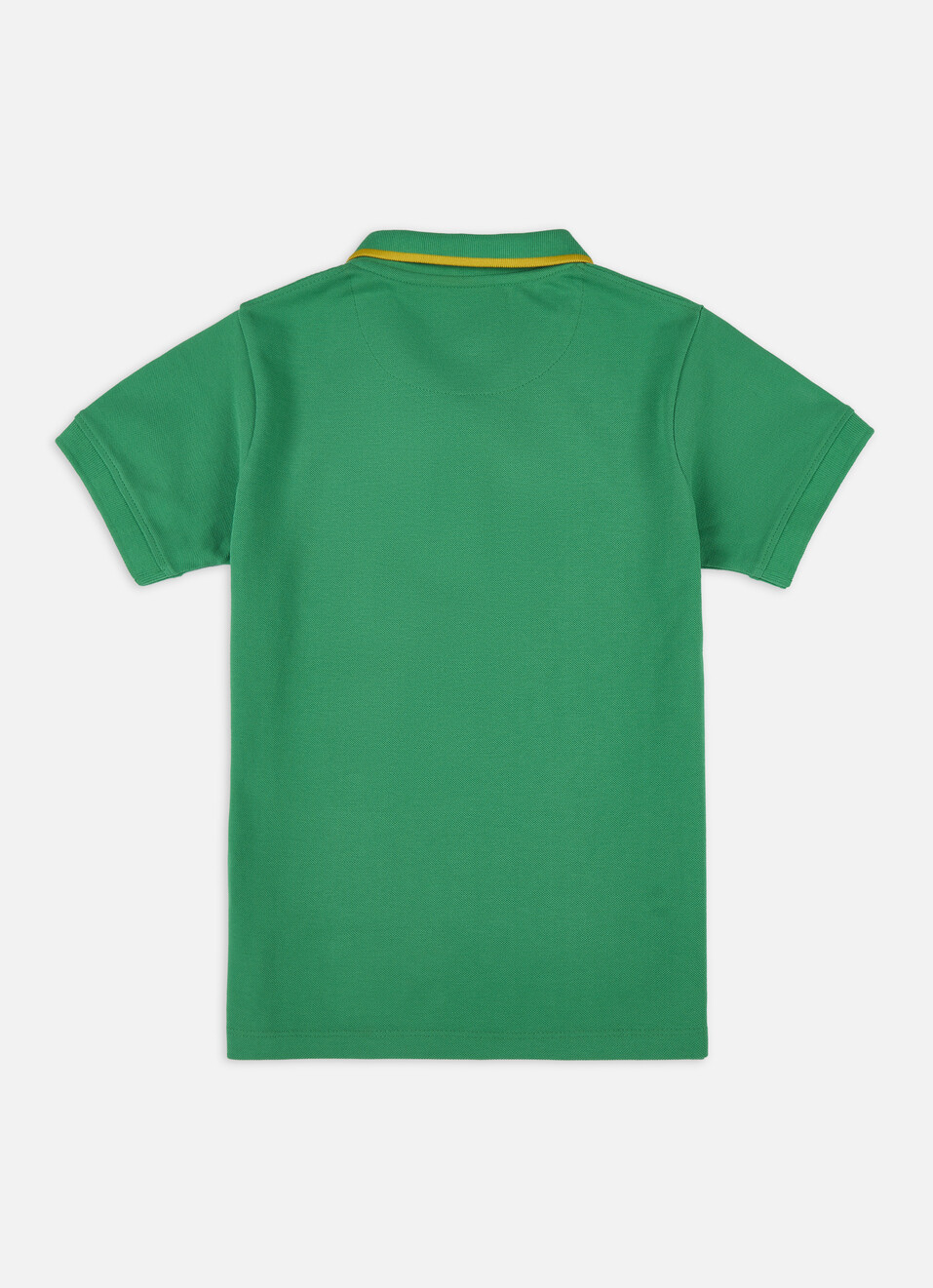 Boys Green Ribbed Collar Short Sleeve Polo, , large image number 1