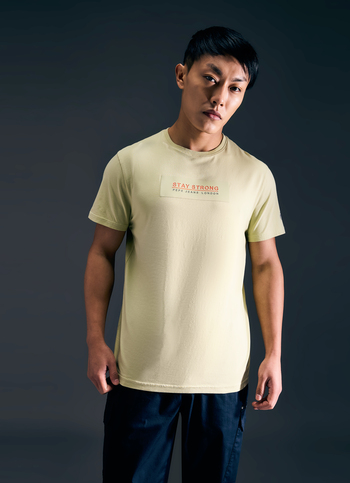 Men Green Graphic Print Short Sleeve Stretch T-shirt